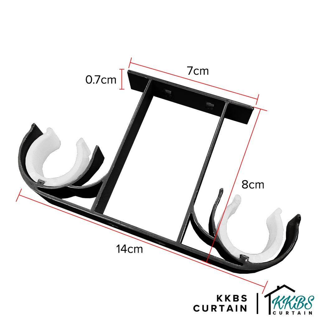 Morandy Bracket Siling Double Hitam Obsidian