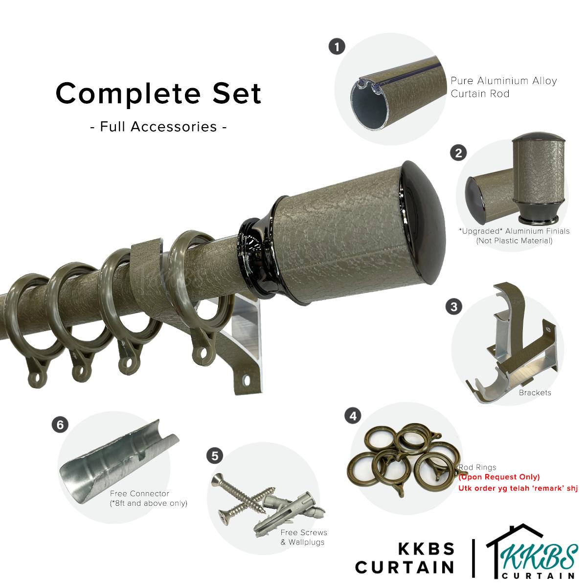 Luxstony Curtain Rod Single Complete Set